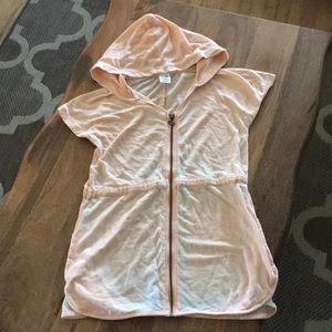 Girls Hang Ten peach light bathing suit cover up